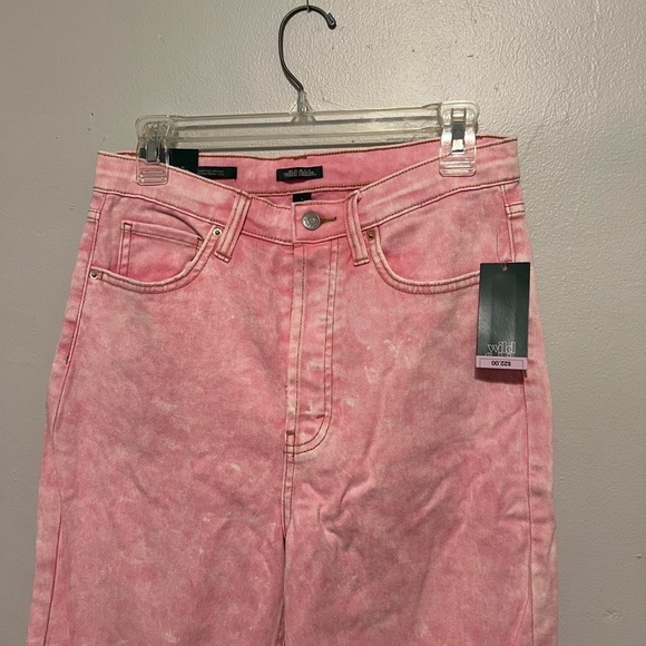NWT Wild Fable Highest Rise Straight Leg Button Fly Pink Jeans Sz 8 - Picture 5 of 8